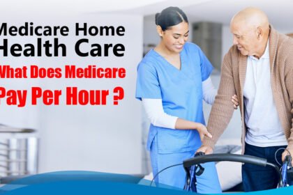 Medicare home health care professional assisting a senior patient at home